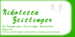 nikoletta zeitlinger business card